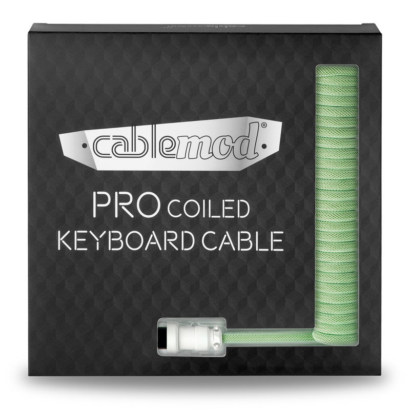 CableMod PRO Coiled Keyboard Cable USB-C to USB Type A, Lime Sorbet - 150cm