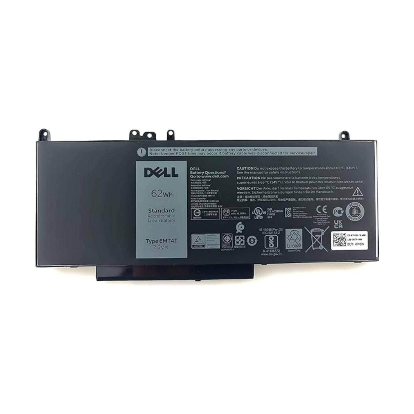 Dell Laptop Battery 48Wh Li-Pol 7.4V 6460mAh Black