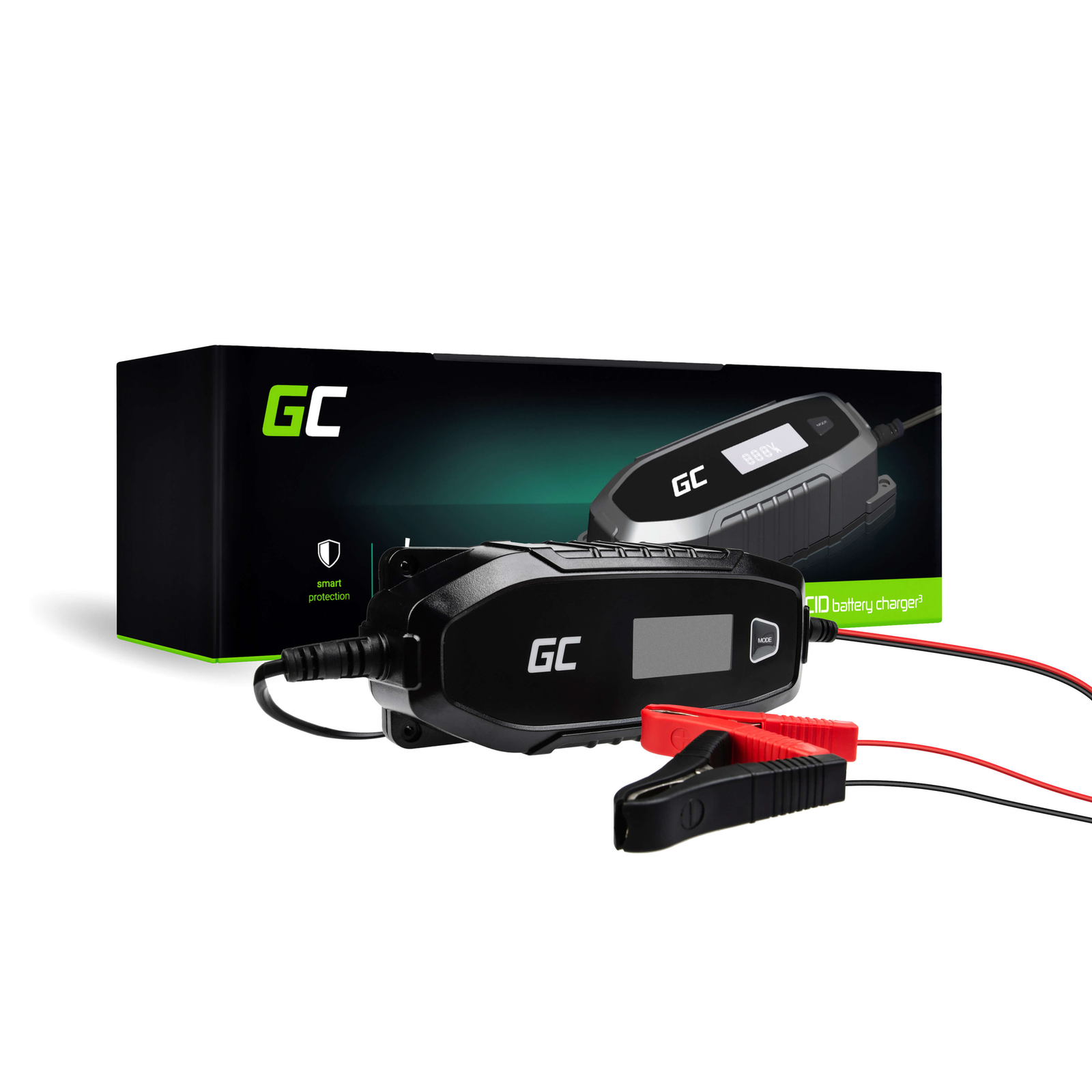 Greencell AGM Gel And Lead Acid Battery Charger 48W 6V 12V