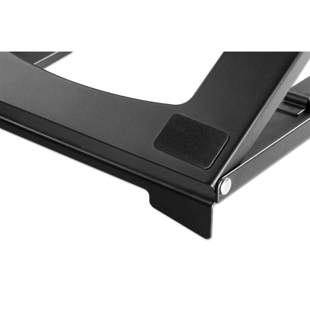 Manhattan Laptop and Tablet Stand, Adjustable (5 positions), Suitable for all tablets and laptops up to 15.6, Portable and Lightweight, Steel, Black, Lifetime Warranty