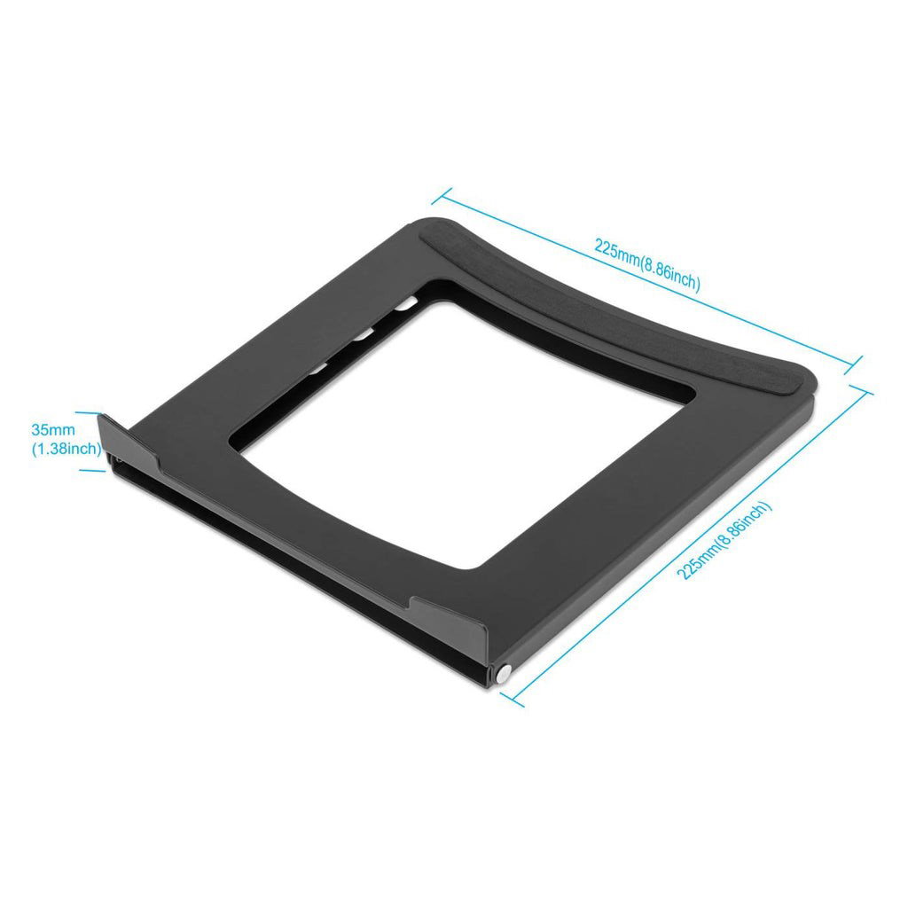 Manhattan Laptop and Tablet Stand, Adjustable (5 positions), Suitable for all tablets and laptops up to 15.6, Portable and Lightweight, Steel, Black, Lifetime Warranty