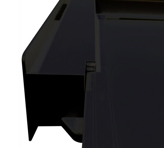 Washing machine and dryer stacking kit with drawer and strap, black