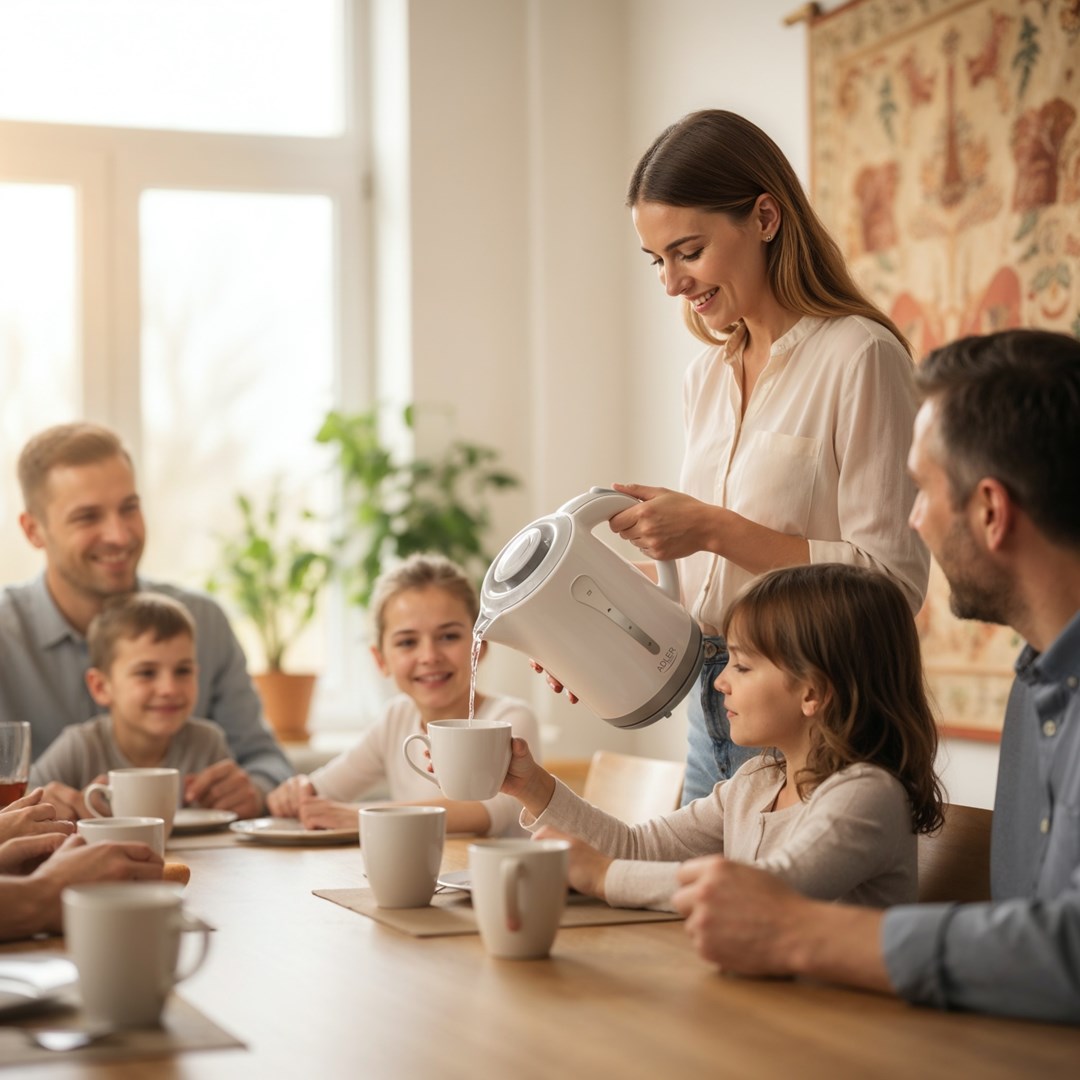 Adler AD 1244 electric kettle 2.5 L 2200 W white and blue