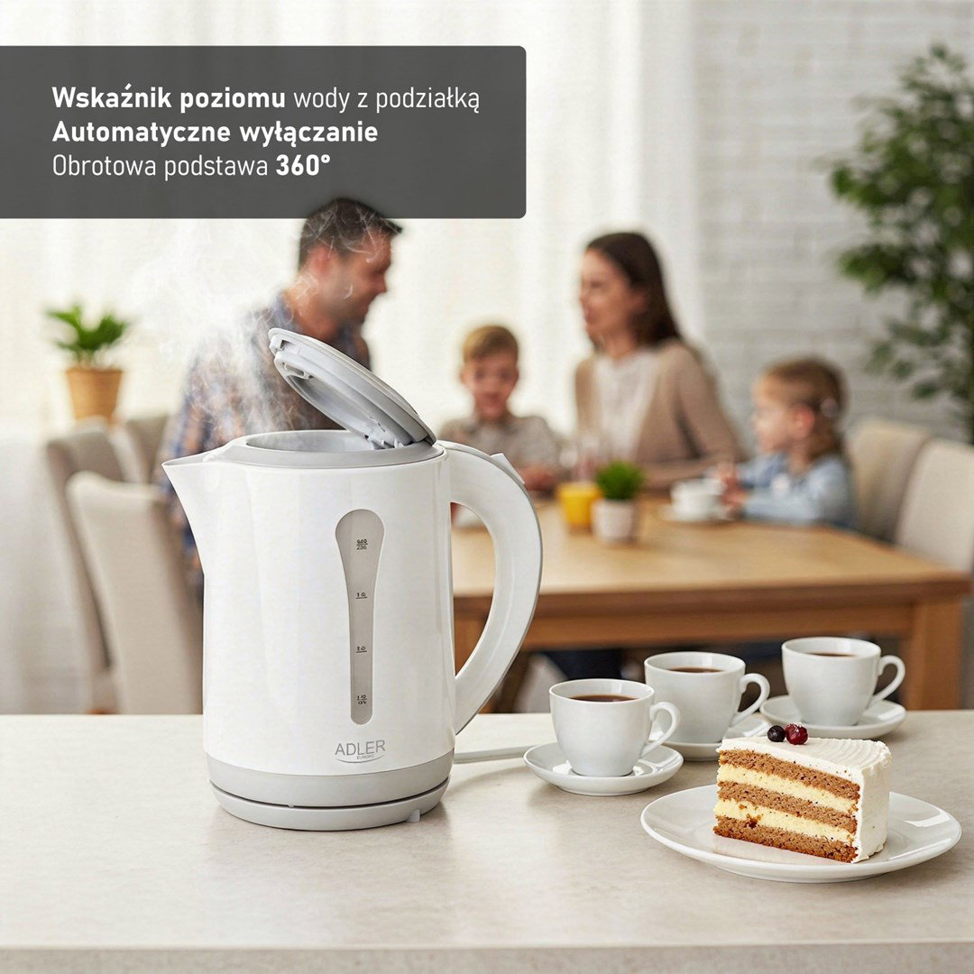 Adler AD 1244 electric kettle 2.5 L 2200 W white and blue