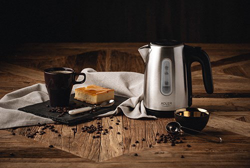 Adler AD 1273 electric kettle 1 L 1200 W Black, Hazelnut, Stainless steel