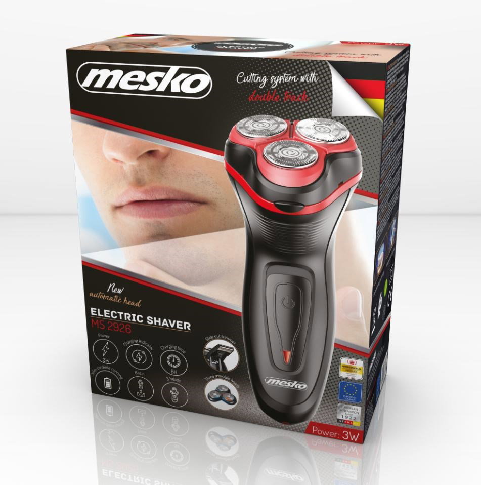 Mesko MS 2926 men s shaver Rotation shaver Trimmer Black,Red