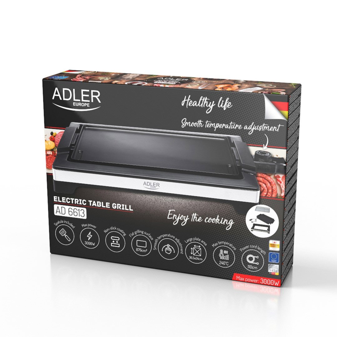 Electric Grill ADLER AD 6613 Table grill 3000W Black