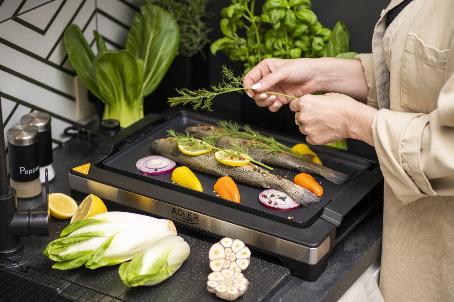 Electric Grill ADLER AD 6613 Table grill 3000W Black