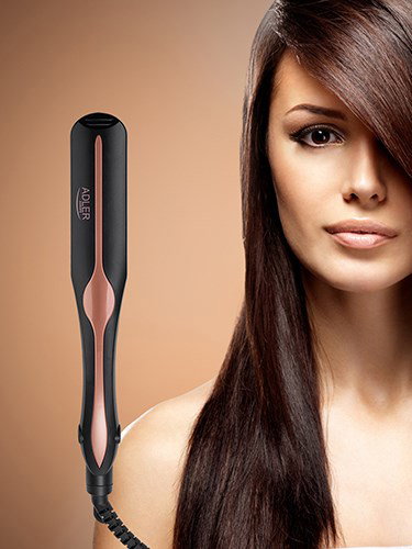Adler AD 2318 hair styling tool Straightening iron Warm Black, Coral 120 W