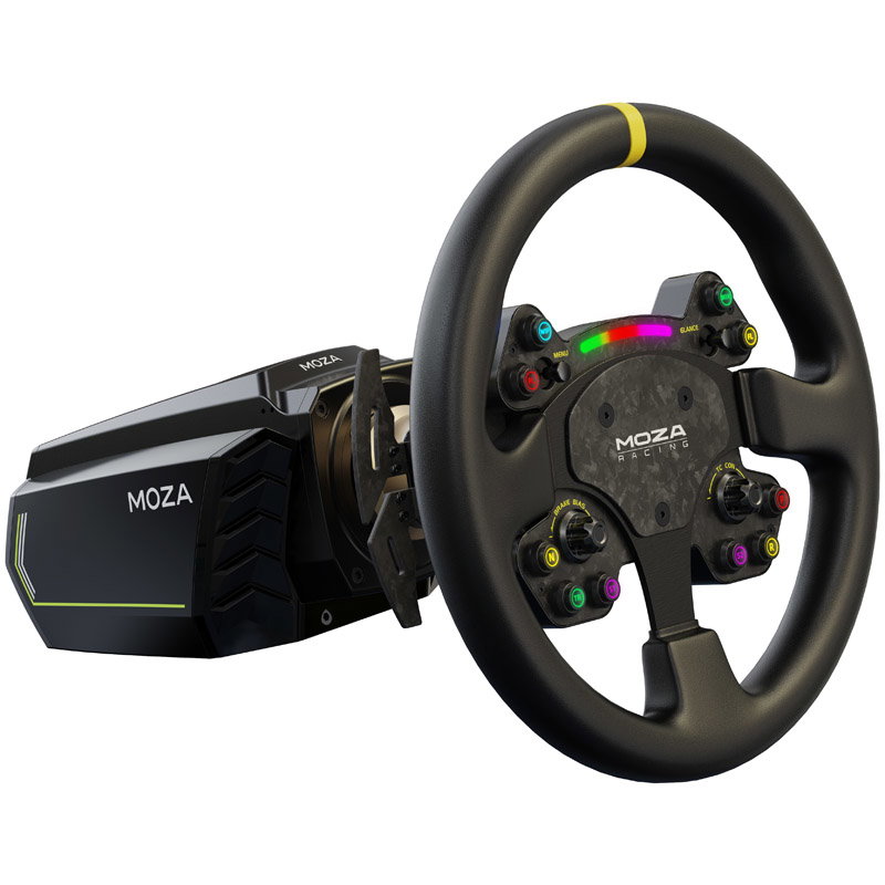 MOZA RS V2 Lenkrad, Rund - Leder (33 cm)
