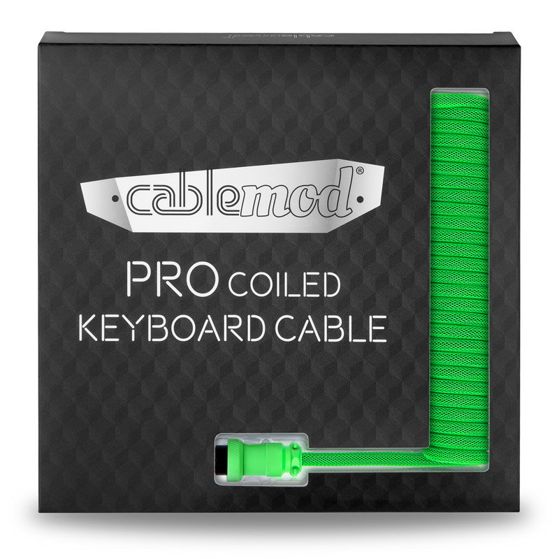 CableMod PRO Coiled Keyboard Cable USB-C zu USB Typ A, Viper Green - 150cm