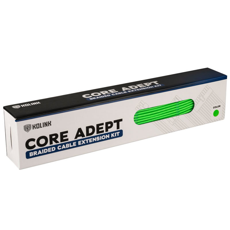 Kolink Core Adept Braided Cable Extension Kit - Green