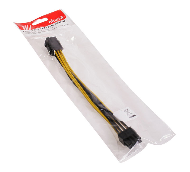 Akasa 6-Pin PCIe zu 8-Pin EPS12V - Adapter-cable
