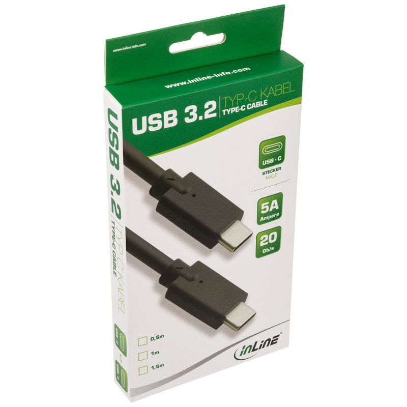 InLine USB 3.2 Gen.2 cable, USB Typ-C Stecker/Stecker, black - 1m