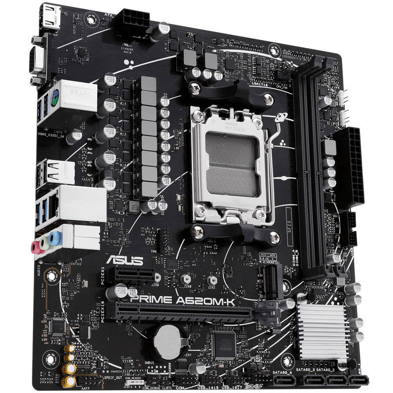 ASUS Prime A620M-K, AMD A620 motherboard, socket AM5, DDR5