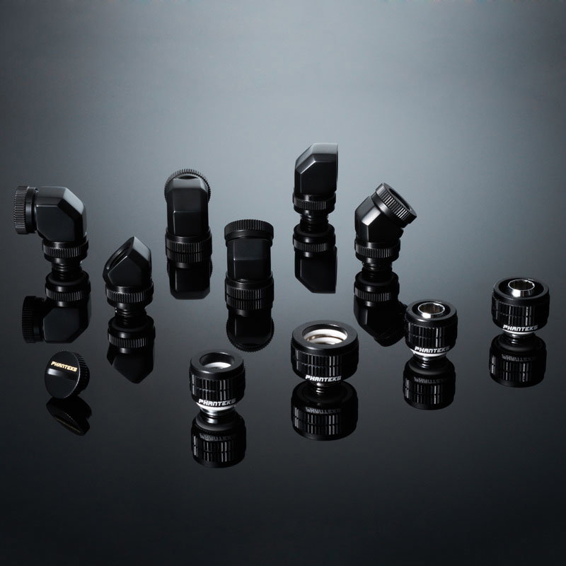 PHANTEKS Hard-Tube Adapter 2x 12mm 45 Grad - black