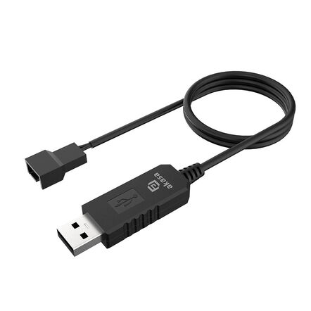 Akasa 5V zu 12V DC Step-Up Voltage Konverter cable - USB zu 3-Pin & 4-Pin, 60cm