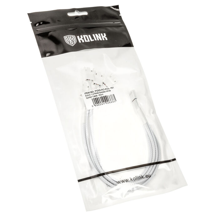 Kolink 1-4 PWM fan Splittercable - 35cm, geflochten, white