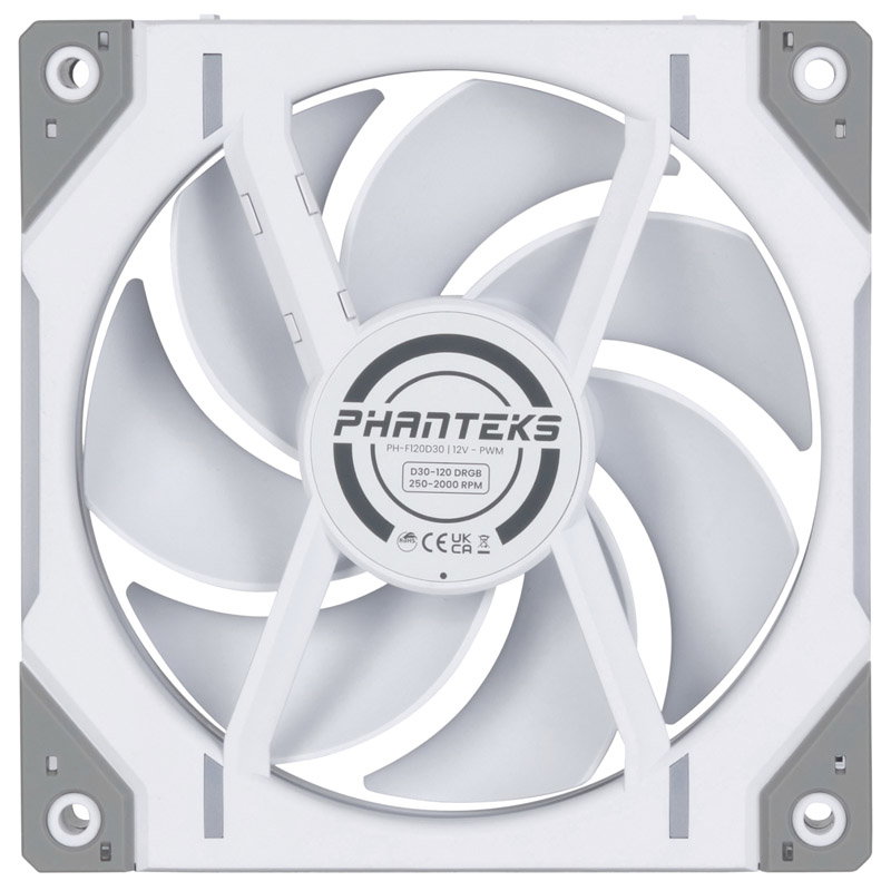 PHANTEKS D30 PWM Regular Airflow D-RGB fan, Triple Pack - 120mm, white