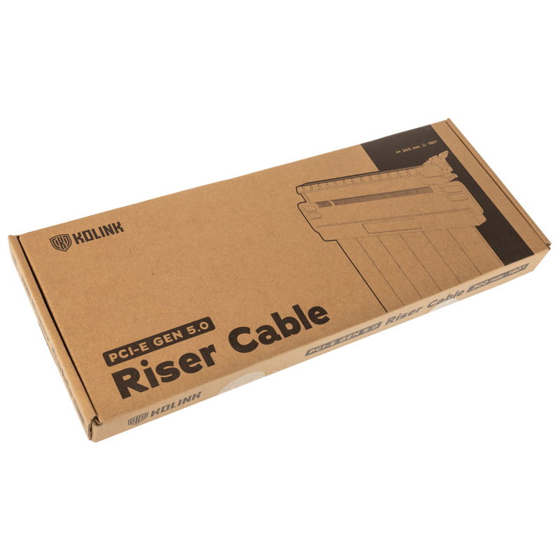 Kolink PCI Express 5.0 x16 auf x16 Riser-cable, 180 Grad, black - 30cm