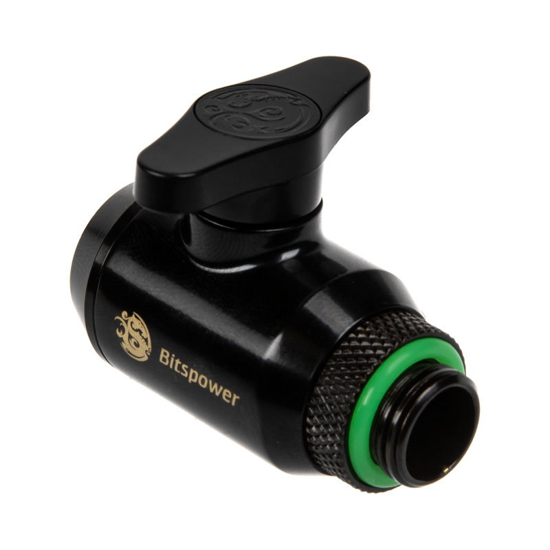 Bitspower Absperrhahn 1x IG 1/4 inches & 1x G1/4 inches AG, drehbar - matte black