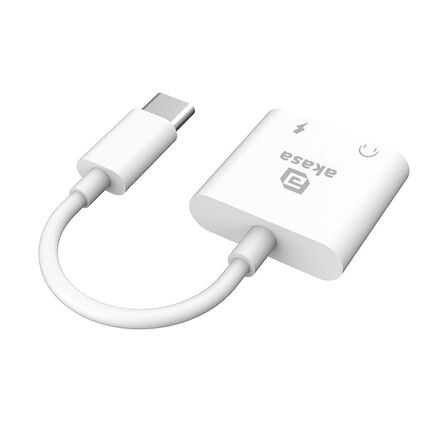 Akasa USB Typ-C zu 3,5-mm-Kopfhrerbuchse, Ladeadapter-cable - Power Delivery