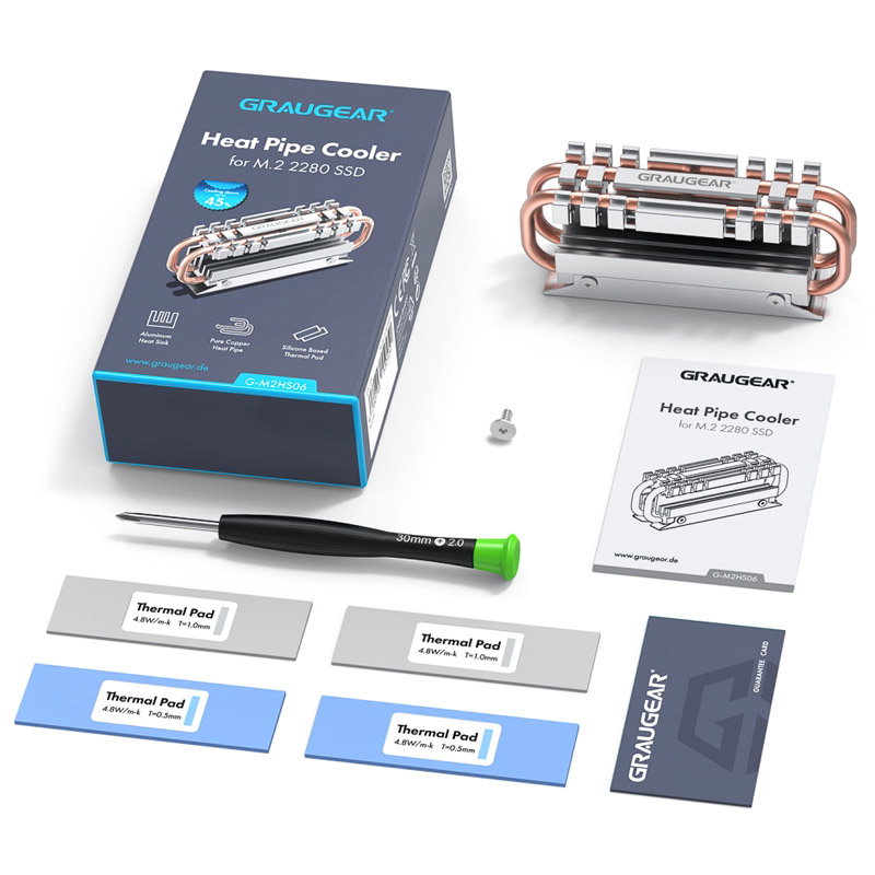 graygear Heatpipe Khlkrper for M.2 2280 SSD