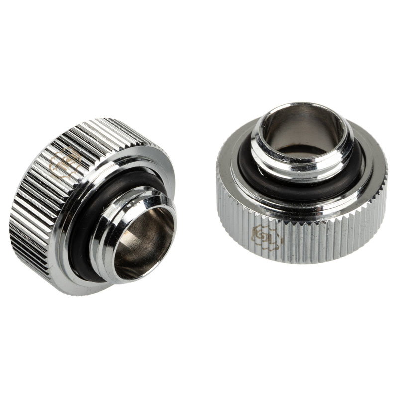 Bitspower Touchaqua Adapter Anschluss G1/4 inches AG auf 16mm AD Hardtube - 2er Pack, silver