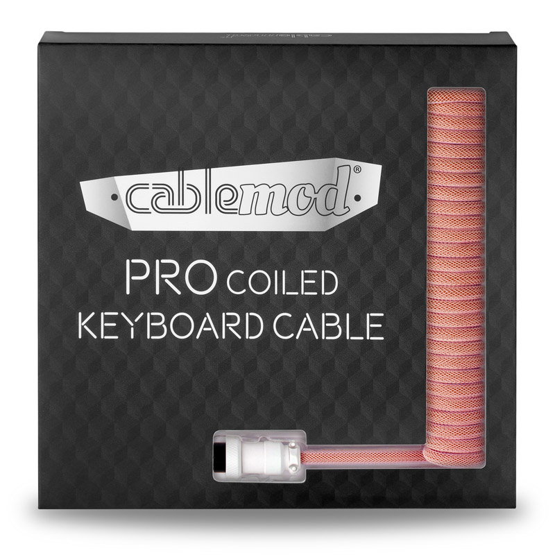 CableMod PRO Coiled Keyboard Cable USB-C to USB Type A, orangesicle - 150cm