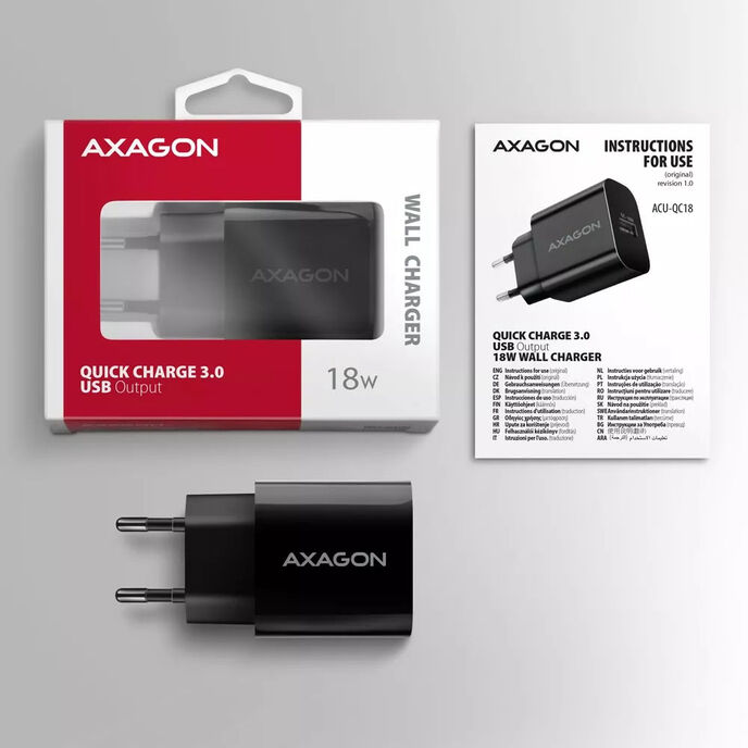AXAGON ACU-QC18 Ladestecker, 18 W - black
