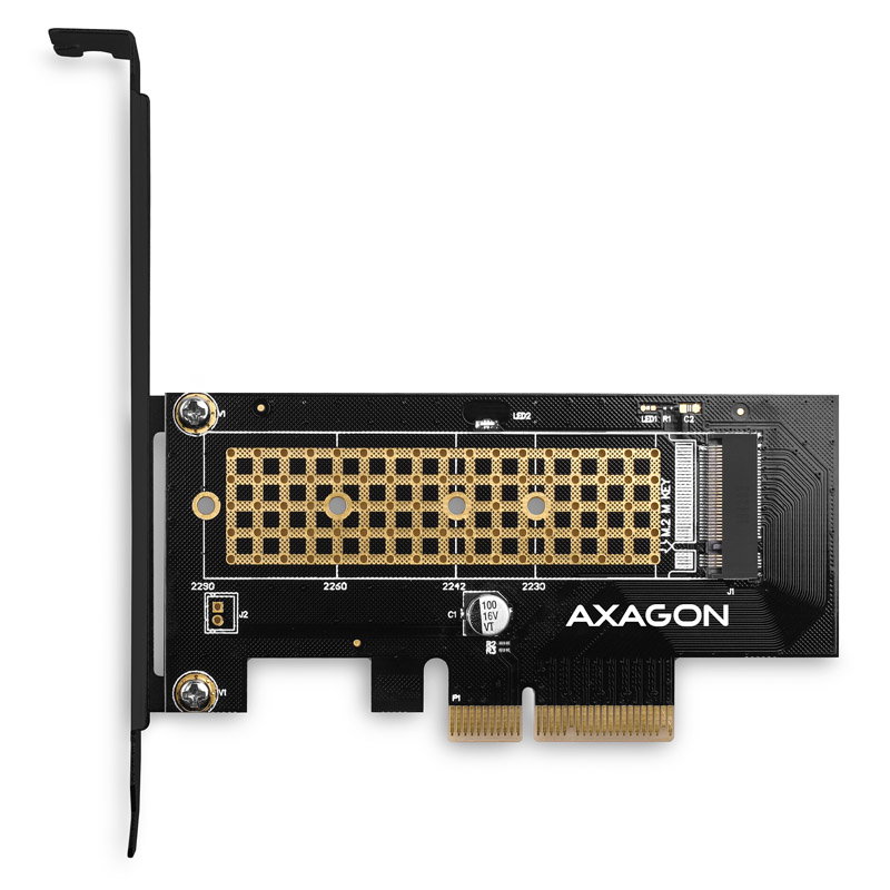AXAGON PCEM2-N PCIe-3.0-x4-Adapter, 1x M.2-NVMe-SSD, bis 2280 - passive Khlung