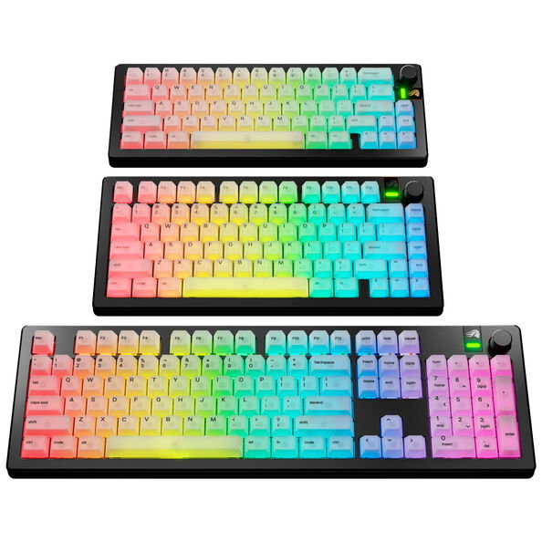 Glorious Polychroma V2 Keycaps, ANSI Layout (US), Polycarbonat, UV-Druck - transparent