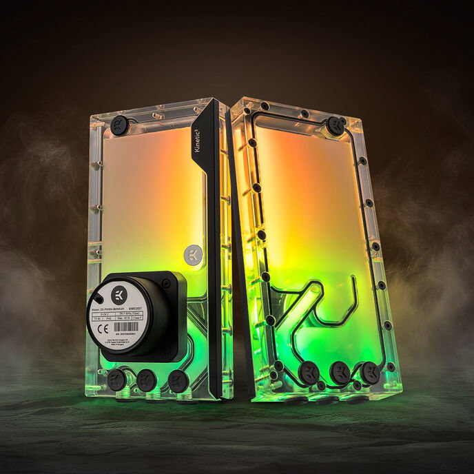 EK Water Blocks EK-Quantum Kinetic3 FLT D5 PWM Ausgleichsbehlter-pumpn-Kombination - 240mm, D-RGB, Acry