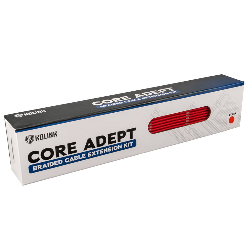 Kolink Core Adept Braided Cable Extension Kit - Red