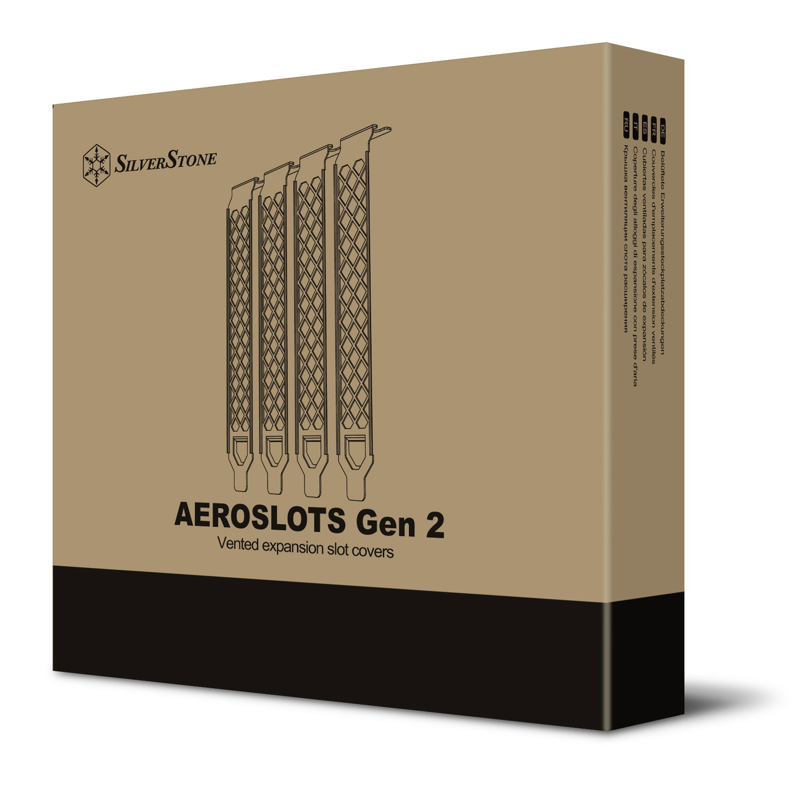 SilverStone SST-Aeroslots-2B - PCI Slotblenden, 4 Stck - black