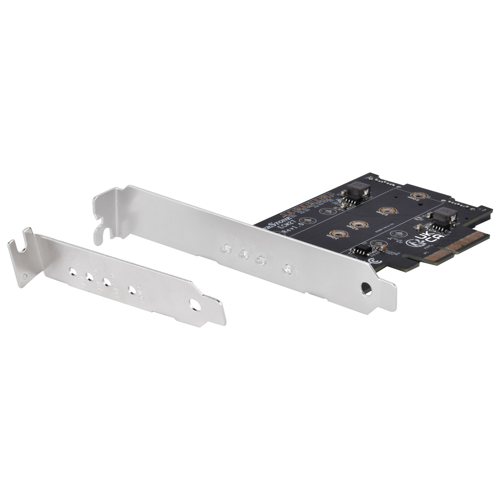 Silverstone SST-ECM27 M.2/SATA Adapterkarte, PCIe 4.0, 1x M-Key, 2x SATA 6G - Low Profile