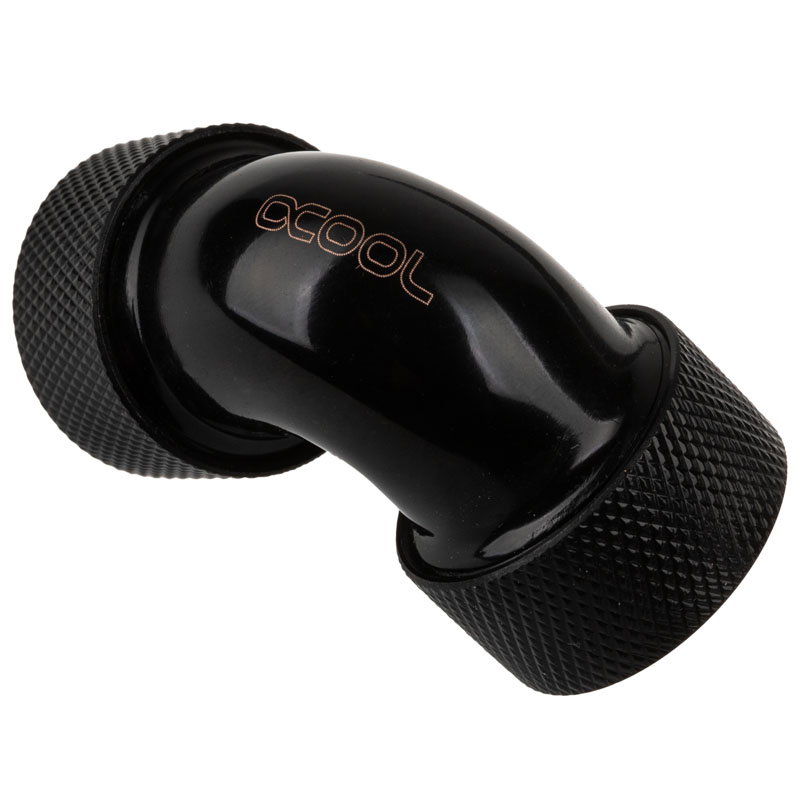 Alphacool HT Adapter 90 Grad 16mm AD auf 16mm AD Hardtube - gerndelt, black