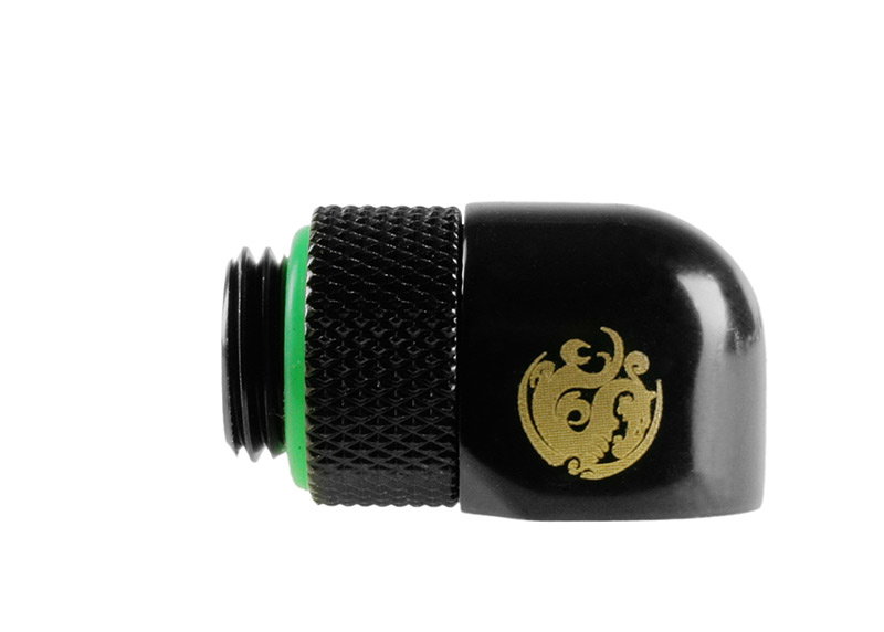 Bitspower Adapter 90 Grad G1/4 inches AG auf G1/4 inches IG - drehbar, black matte