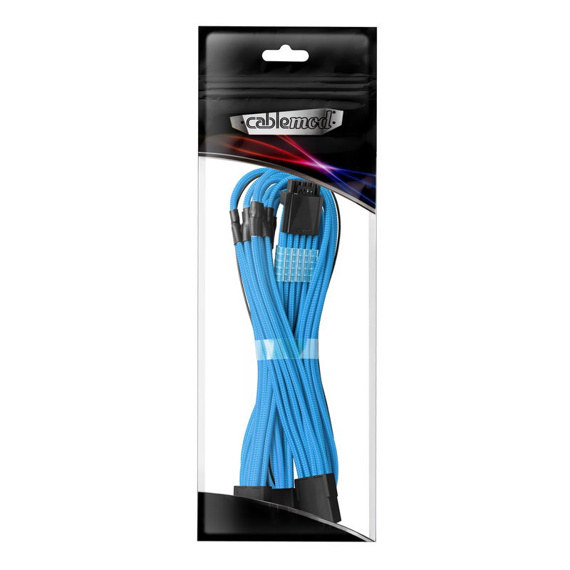CableMod PRO ModMesh 12VHPWR to 3x PCI-e Cable - 45cm, light blue