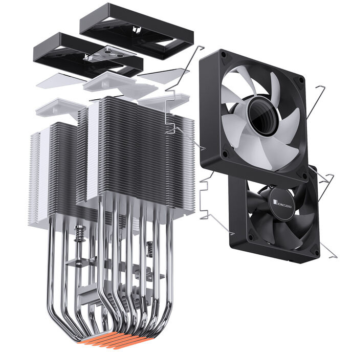 Jonsbo CR-1400 DV2 CPU cooler, ARGB - 2 x 92mm, black