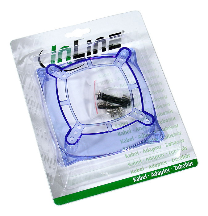 InLine fan-Adapter 120mm auf 70/80/92mm - transparent/blue