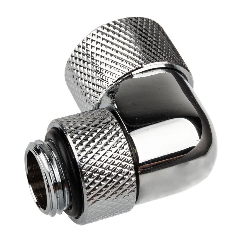 Alphacool Eiszapfen Anschluss 90 Grad G1/4 inches AG auf 13/10mm - drehbar, chrome silver