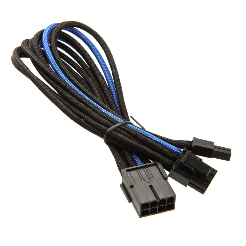 SilverStone PCI-8-Pin zu PCIe-6+2-Pin cable, 250mm - black/blue