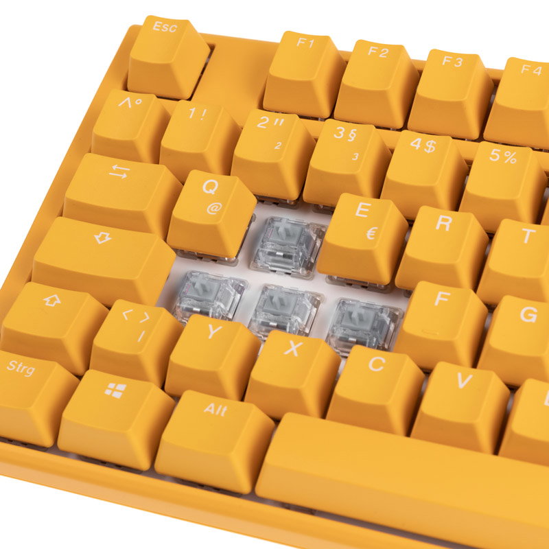 Ducky One 3 Yellow TKL Gaming keyboard, RGB LED - MX-Speed-Silver