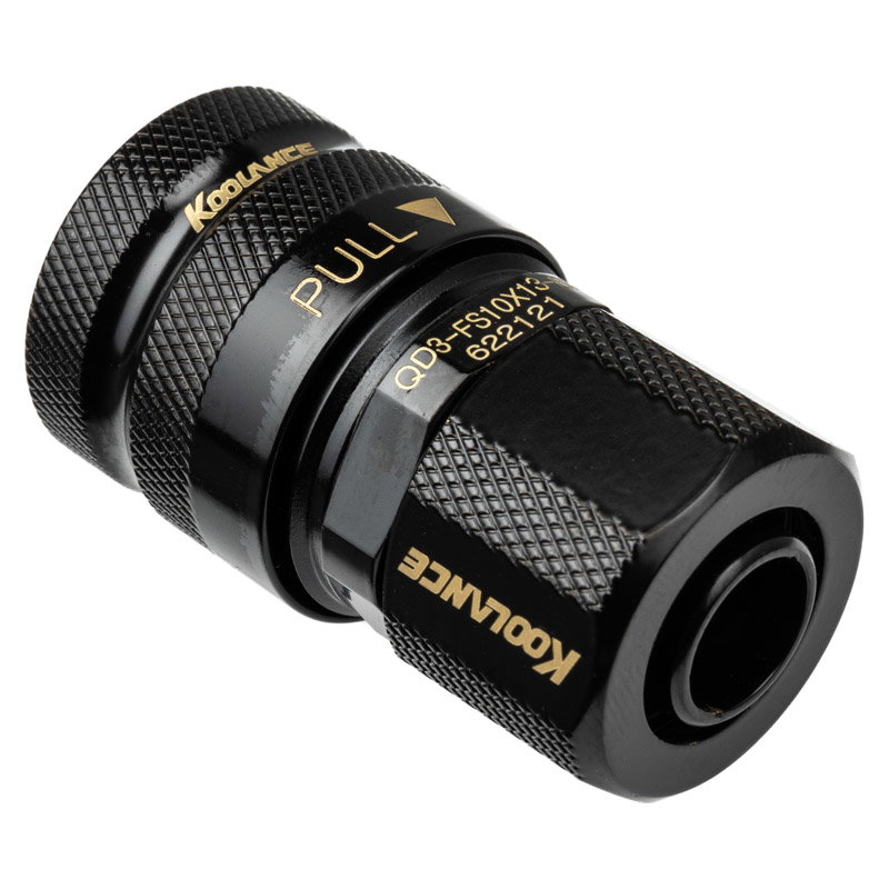 Koolance QD3 Schnellverschluss gerade weiblich auf 13/10mm - no-spill, black