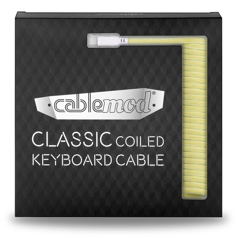 CableMod Classic Coiled Keyboard Cable USB-C to USB Type A, Lemon Ice - 150cm