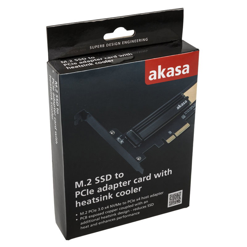 Akasa M.2 X4 PCI-E 3.0 Adapter Karte - blackes PCB
