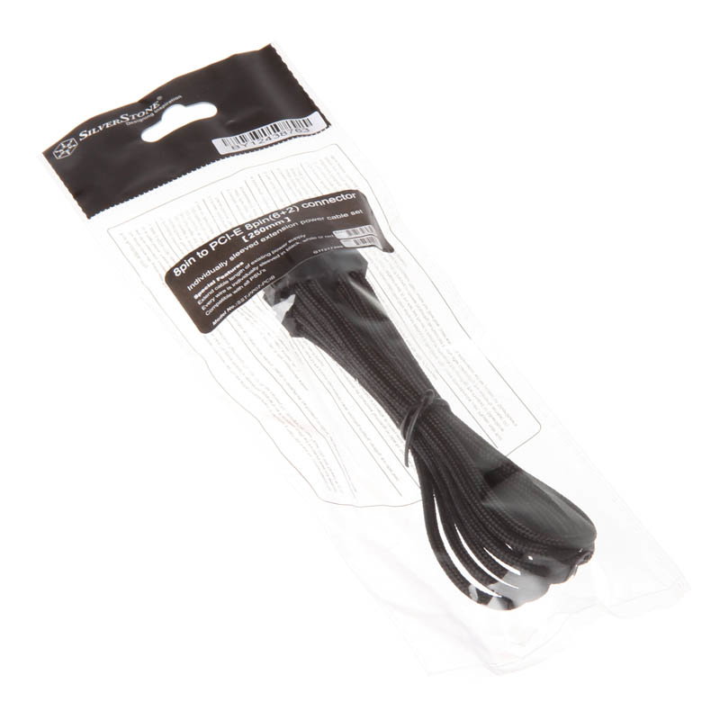 SilverStone 8-Pin-PCIe auf 6+2-Pin-PCIe Verlngerung - 250mm black