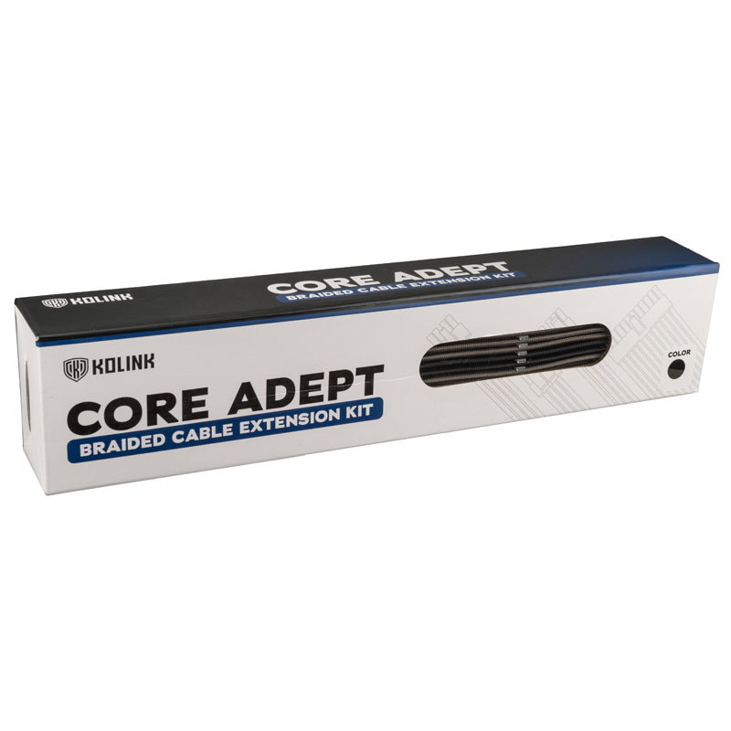 Kolink Core Adept Braided Cable Extension Kit - Black/Gunmetal