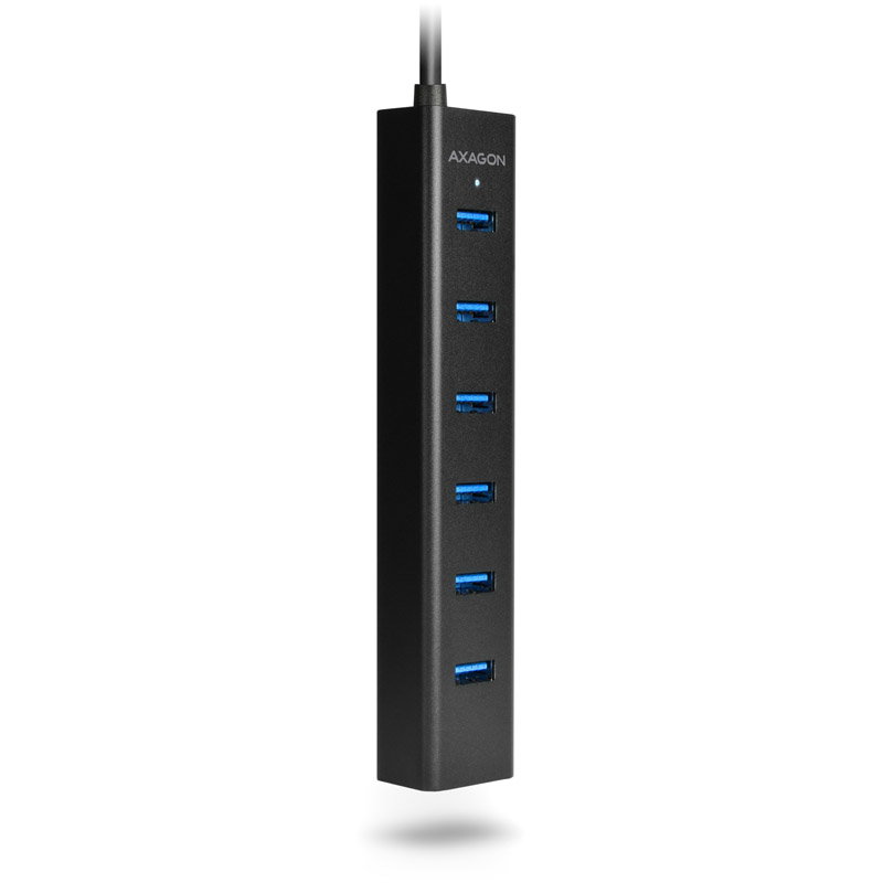 AXAGON HUE-SA7BP USB-A-Hub, 7x USB 3.0, 1x Micro-USB - 400 mm cable, power supply